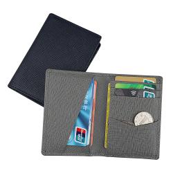 Wholesale leather sling bifold card holder saffiano pattern card holder rfid bifold card holder