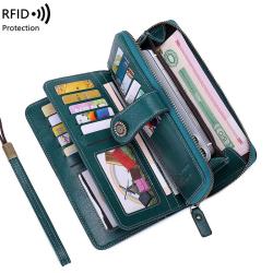 RFID Protection Women's Long Wallet Female Purses Card Holder Wallets vintage Leather Clutch Money Bag Simple Girls Wallet carteras para mujer