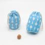 Custom Full Printing Round Bottom Cotton Gift Drawstring Gift Tableware Storage Bag Dust Cotton Packaging Pouch