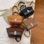 2024 New Stone Pattern Chain Portable Shoulder Bag Korean Version Messenger Wing Bag Bucket Zipper Bag With Lock