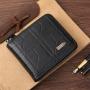 New style men's wallet with zipper, men's money clip,soft leather wallet for young, large capacity and multi-card slot wallet