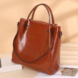 2024 New big genuine leather shoulder tote bags for women's totes handbags ladies luxury shoulder leather bags wholesale