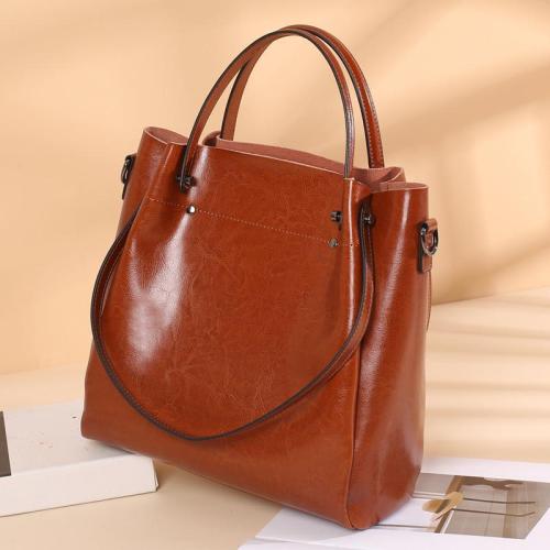 2024 New big genuine leather shoulder tote bags for women's totes handbags ladies luxury shoulder leather bags wholesale