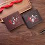 New style wallet, retro skull color printing short small wallet, portable and fashionable hand-held men's coin purse