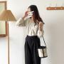 2024 New Design Simple Canvas  Bucket Bag Ladies Hand Shoulder Bag Coffee Brown Black Bucket Bag For Ladies