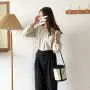 2024 New Design Simple Canvas  Bucket Bag Ladies Hand Shoulder Bag Coffee Brown Black Bucket Bag For Ladies
