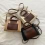 ZR628 Women's Bags PU Fashion Girl Retro Small Patchwork Color Square Bag Simple Zipper Shoulder Crossbody Bag Female Handbag