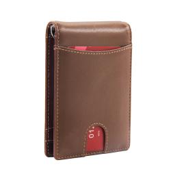 Wholesale leather money clip business credit card holder wallet leather slim wallet with money clip