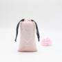 Custom Silver Logo Drawstring Velvet Dust Jewelry Pouch Bag Pink Cosmetic Makeup Gift Packaging Velvet Bag