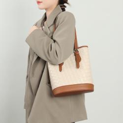 Luxury Fashion Women'S Genuine Leather Handbags Woven Shoulder Bucket Tote Hand Bags Designer Woman Big Size For Ladies Women