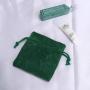 Custom Logo Printing Velvet Jewelry Packaging Pouch Bag For Earring Necklace Bracelet Mini Velvet Christmas Gift Drawstring Bag