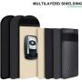 Custom Carbon Fiber PU Fabric RFID Signal Blocking Leather Car Key Pouch for Cell Phone