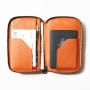 Customized leather zipper passport cover wallet genuine leather passport holder