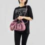 Guangzhou manufacture super soft purple underarm handbags for ladies elegant hobos bags with knot