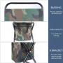 Camouflage Camping Chair Folding Backrest Camping Fishing Chair Stool Backpack with Cooler Insulated Picnic Bag