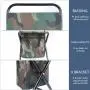 Camouflage Camping Chair Folding Backrest Camping Fishing Chair Stool Backpack with Cooler Insulated Picnic Bag