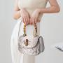 Custom Luxury Exotic Small Genuine Snakeskin Snake Skin Leather Women Bamboo Handle Shoulder Crossbody Bags Purses Handbags