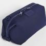 Custom Men Blue Neoprene Pouch hanging Toiletry Bag Rubber patch Logo With Extra Mesh Purse Zip Closure Large toiletry wash bag