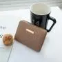 Fashionable Embroidered Women's Wallet with Short Fur Ball Coin Purse Single Strap Card Bag with Portable Chains for Ladies