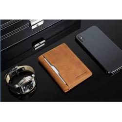 KBW027 Customized Wallet Men's Leather RFID Wallet Carbon Fiber Leather Change Pocket Double Fold Leisure Small Clip
