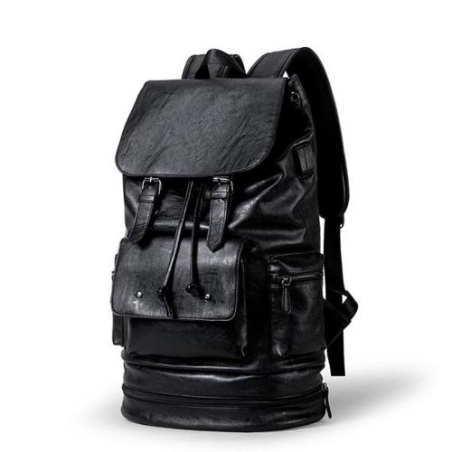 ZF182 Men Backpack PU Computer Bag Breathable Waterproof Schoolbag Fashion Popular Outdoor Travel Shoulder Bag USB Port