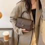 ZR683 Women's Bags Fashion PU Leather Girl Retro Small Square Bag Simple Button Shoulder Lady Crossbody Phone Bag Female Party