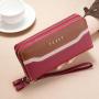 OEW209 Hot Sale Fashion Design Women Wallet Business ID Credit Card Holder Long Handhelding Wallet Double Zipper Coin Purse