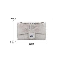 Luxury Designer Genuine Real Crocodile Skin Women Ladies Leather Shoulder Crossbody Chain Bags Handbags Famous Brands For Women