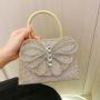 Elegant Silver Diamond Bag Evening Dress Birthday Wedding Evening Bag Ladies Bag Fashion Handbags For Woman