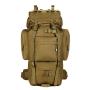 Unisex 65L Polyester Travel Backpack Waterproof Mountaineering Luggage with Pillow Shape and Shoe Compartment Zipper Closure