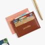 leather id card holder RFID blocking customized logo men card holder wallet