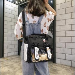 Manufacturer clear window ita backpack pin display custom ita bag with small MOQ