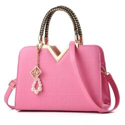 OEM836-1 New Women Crossbody Shoulder Bags PU Leather V-shaped Opening Design Women Handbags Ladies Tote Bag With Pearl Ring