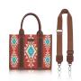 Popular Retro Canvas Bohemian Shoulder Tote Bag Luxury Design Handbags With Shoulder Strap Large Capacity Jacquard Handbag