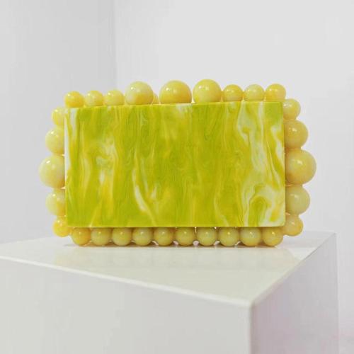 Luxury Design Yellow  Women Acrylic Box Clutch Evening Handbags Casual Chain Shoulder Bags Crossbody Bag 2024 sac main femm sac