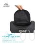 Pu Leather Smell Proof Duffel Duffle Bag With Smart Fingerprint Lock Power Bank