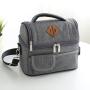 Wholesale Factory Double Deck Cooler Bag Customized Soft Insulated Dual Compartment Reusable Lunch Bag with Shoulder Strap
