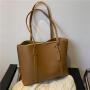 Women's large bag, new Korean style trendy, simple, large capacity soft leather tote bag, leisure and versatile shoulder bag.