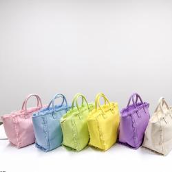 Hot Sale Stock 6 Colors Large Capacity Custom Designer Zipper Women's Shopping Thick Fringe Canvas Tote Bag