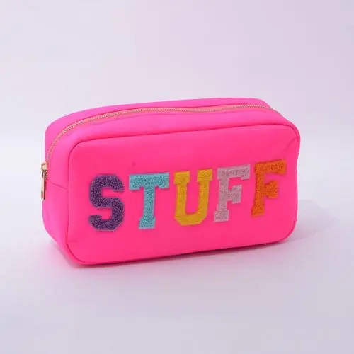 Women Travel Toiletry Bag Zip Make Up Pouch Case PU Leather Makeup Cosmetic Bag