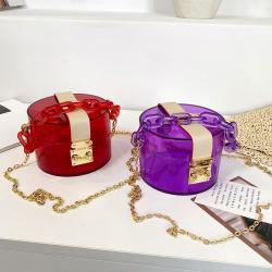2021 new lipstick bag acrylic single shoulder diagonal small square bag transparent jelly women hand bags