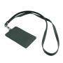 Premium PU leather working job badge ID card holder student ID card holder with nice leather neck strap lanyard