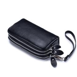 Fashion wallet women long purse leather zipper long wallet women's leather long wallet purse with strap