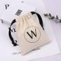 Custom Logo Printed Small Cotton Canvas Cosmetic Gift Packaging Bag Natural Drawstring Dust Jewelry Pouch