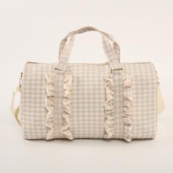 Trending Products 2021 New Arrivals Personalized Gingham Weekender Travel Duffel Bag Sports Gym Bag Travel Bag Set
