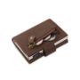 Customized Genuine Leather Aluminum Holder Card Holder Men Zipper Coin Purse Rfid Credit Card Holder Pop Up Wallet