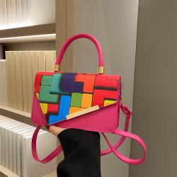 Contrasting Color Designer Women Bags Korean Pu Women Fashion Handbags Plaid Small Square Bags Women Handbags Ladies CY058