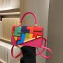 Contrasting Color Designer Women Bags Korean Pu Women Fashion Handbags Plaid Small Square Bags Women Handbags Ladies CY058