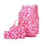 KBW674 Three-piece Children Schoolbag Girls Nylon Camouflage Junior High and High School Backpack Lightweight Shoulder Bag