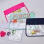 US Warehouse Clear PVC Window Nylon Make Up Bags Waterproof Zipper PVC Cosmetic Bag Travel Cosmetic Custom Clear Pouch
